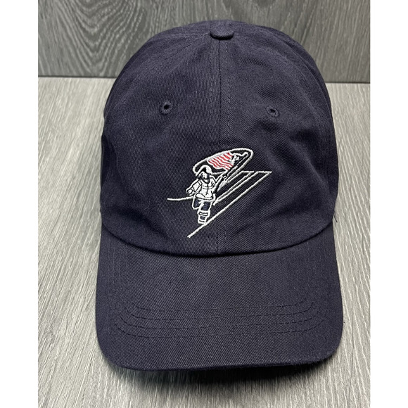 Unbranded Other - Patriot Skiing Hat Cap Strap Back Navy Blue Embroidered Skier Sports Mens USA